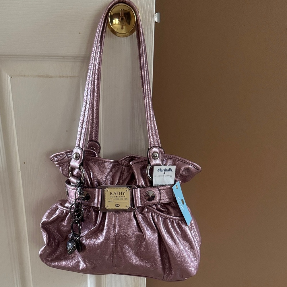 Kathy Van Zeeland Metallic Pink Shoulder Bag